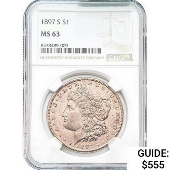1897-S Morgan Silver Dollar NGC MS63