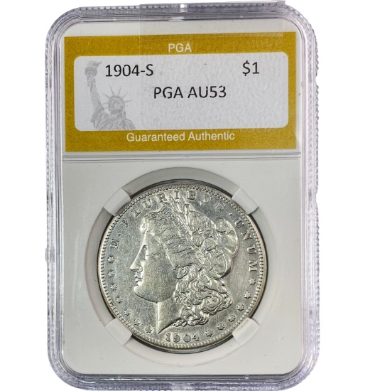 1904-S Morgan Silver Dollar PGA AU53