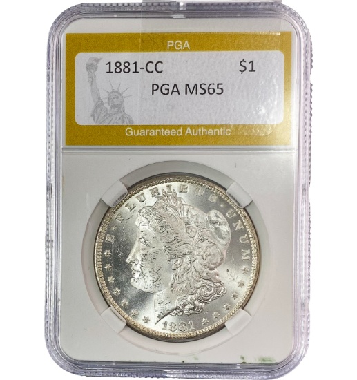1881-CC Morgan Silver Dollar PGA MS65