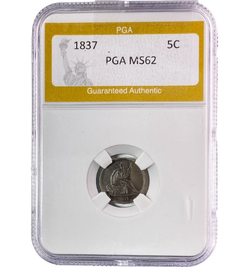 1837 Seated Liberty Half Dime PGA MS62