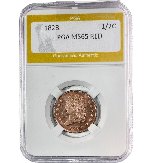 1828 Classic Head 1/2C PGA MS65 RED