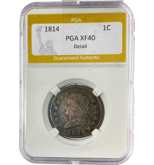 1814 Classic Head Large Cent PGA XF40