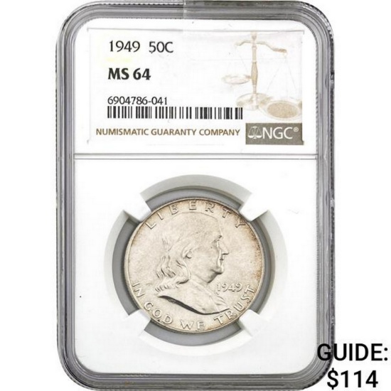 1949 Franklin Half Dollar NGC MS64