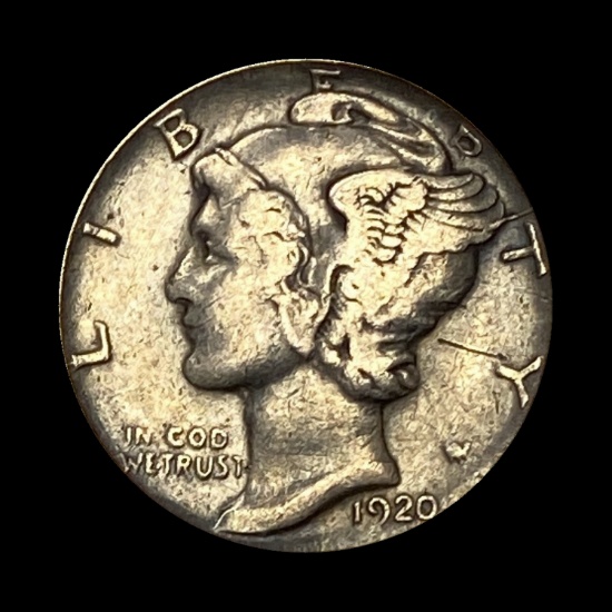 1920-D Silver Mercury Dime LIGHTLY CIRCULATED