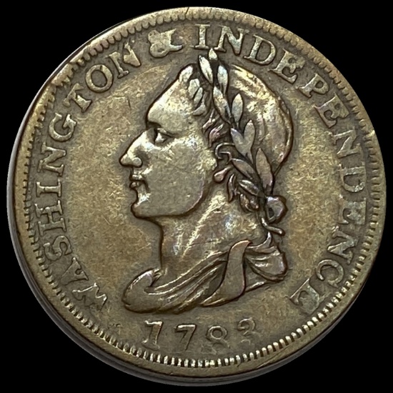 1783 Washington & Independence Copper Token NEARLY UNCIRCULATED