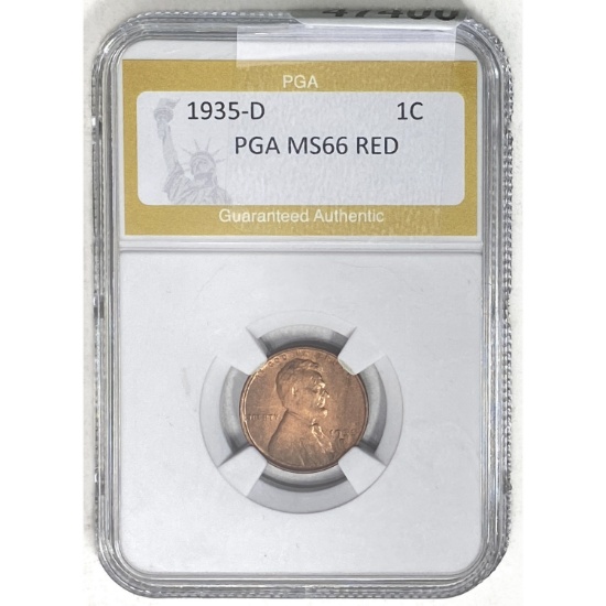 1935-D Wheat Cent PGA MS66 RED