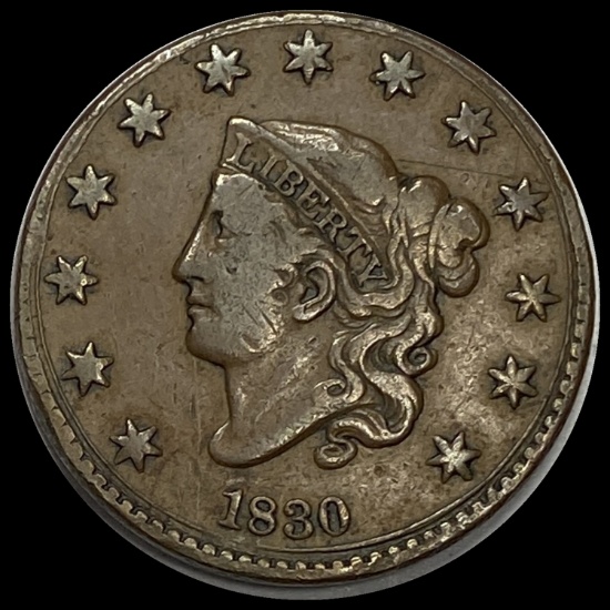 1830 Coronet Head Large Cent LIGHTLY CIRCULATED