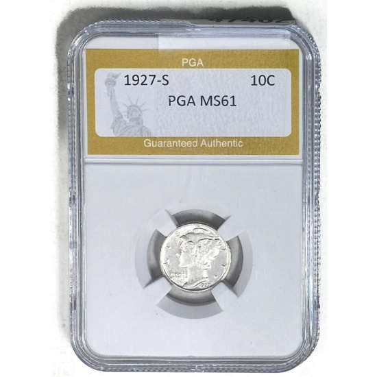 1927-S Mercury Dime PGA MS61 SILVER