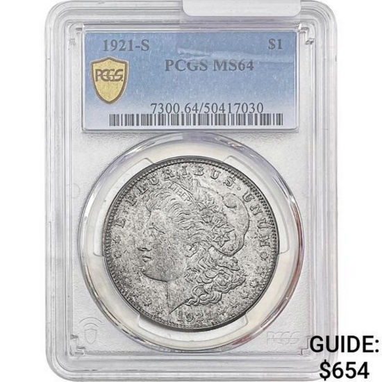 1921-S Morgan Silver Dollar PCGS MS64