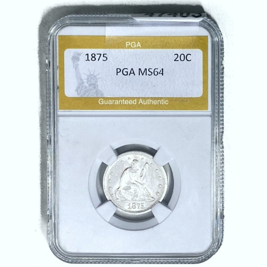 1875 Silver 20C PGA MS64