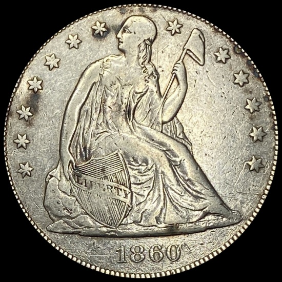 1860-O Seated Liberty Silver Dollar LIGHTLY CIRCULATED