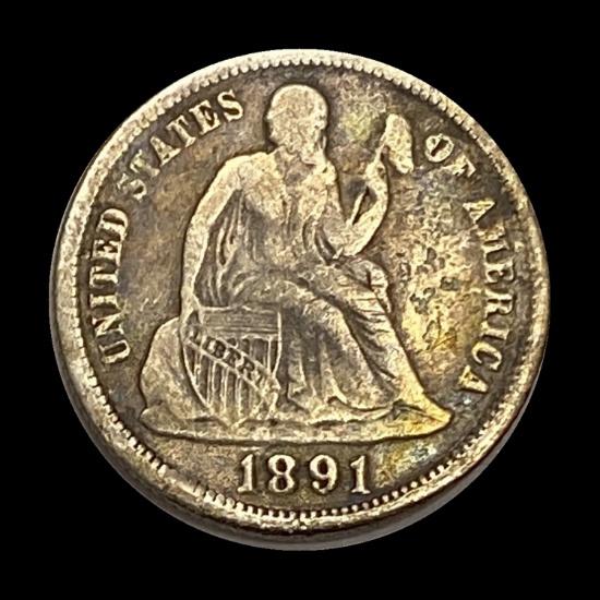 1891-O Silver Seated Liberty Dime NICELY CIRCULATED