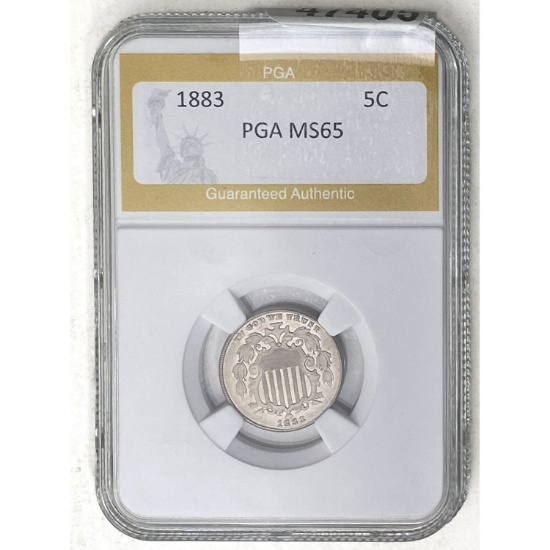 1883 Shield Nickel PGA MS65