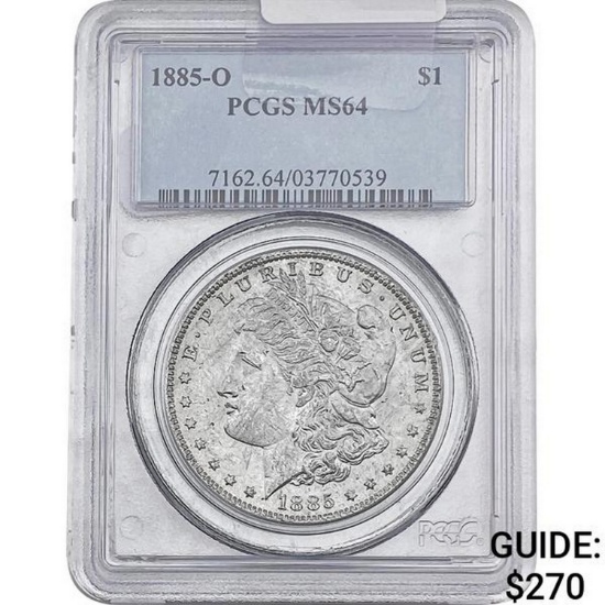 1885-O Morgan Silver Dollar PCGS MS64