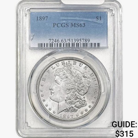 1897 Morgan Silver Dollar PCGS MS63
