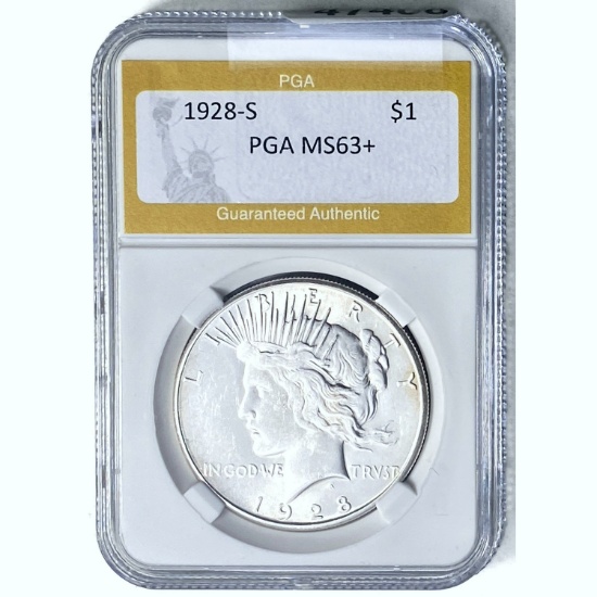 1928-S Silver Dollar PGA MS63+