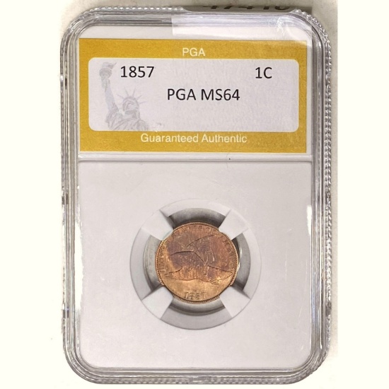 1857 Flying Eagle Cent PGA MS64