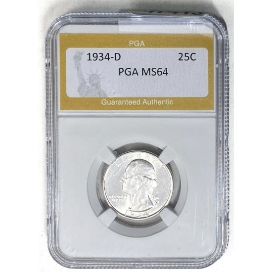 1934-D Washington Quarter PGA MS64