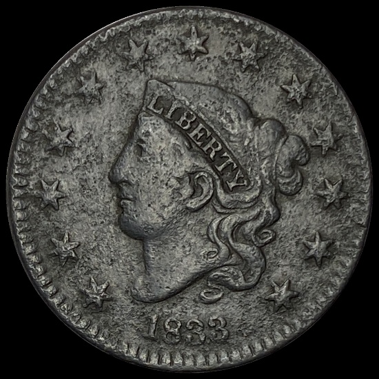 1833 Coronet Head Large Cent NICELY CIRCULATED