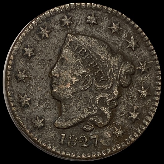 1827 Coronet Head Large Cent NICELY CIRCULATED