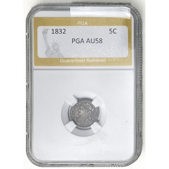 1832 Capped Bust Half Dime PGA AU58