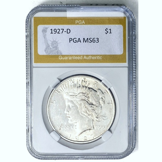 1927-D Peace Dollar PGA MS63