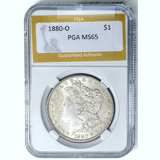 1880-O Morgan Dollar PGA MS65 SILVER