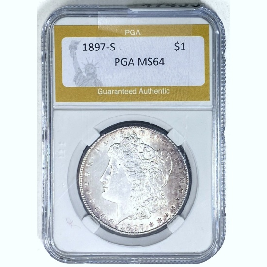 1897-S Morgan Silver Dollar PGA MS64