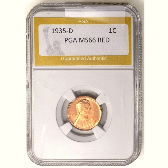 1935-D Wheat Cent PGA MS66 RED