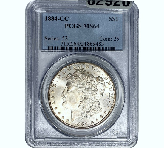 1884-CC Morgan Silver Dollar PCGS MS64
