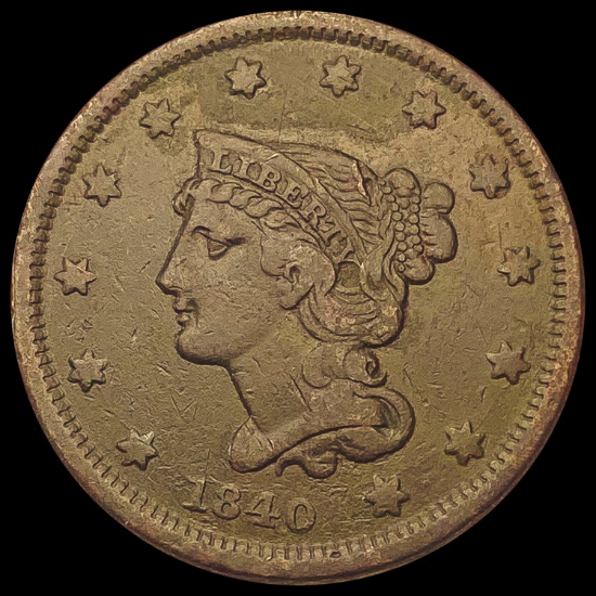 1840 Coronet Head Large Cent LIGHTLY CIRCULATED