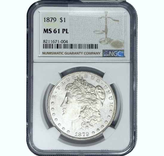 1879 Morgan Silver Dollar NGC MS61 PL