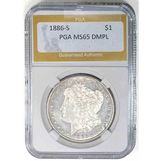 1886-S Morgan Dollar PGA MS65 DMPL