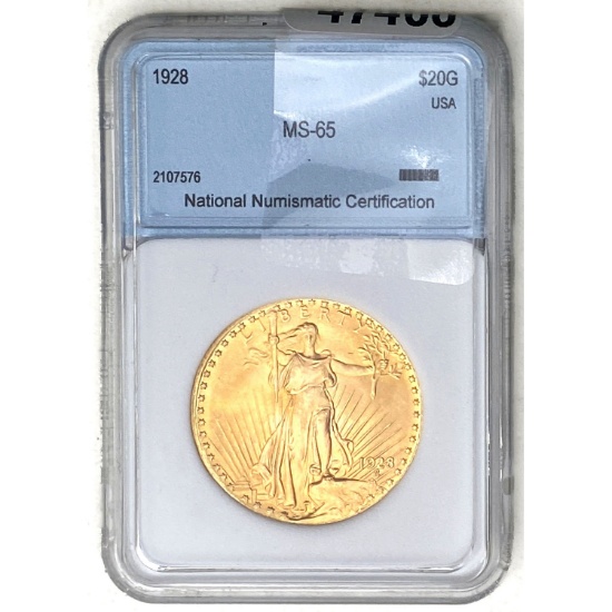 1928 $20 Gold USA NNC MS-65