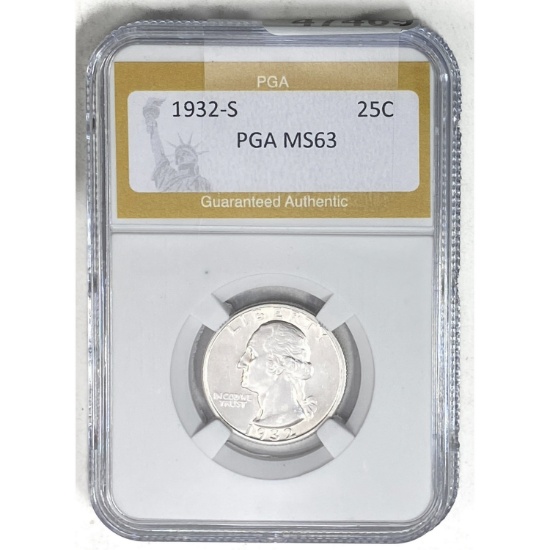 1932-S Washington Quarter PGA MS63