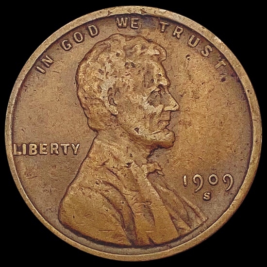 1909-S Wheat Cent LIGHTLY CIRCULATED
