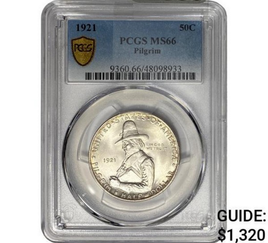 1921 Pilgrim Half Dollar PCGS MS66