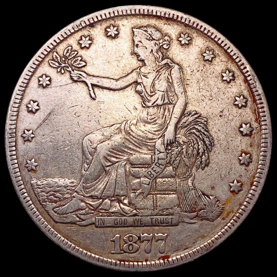 1877 Silver Trade Dollar ABOUT UNCIRCULATED