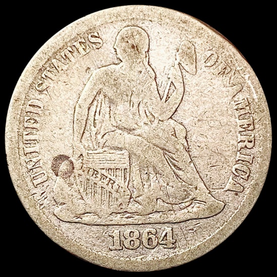1864-S Seated Liberty Dime NICELY CIRCULATED