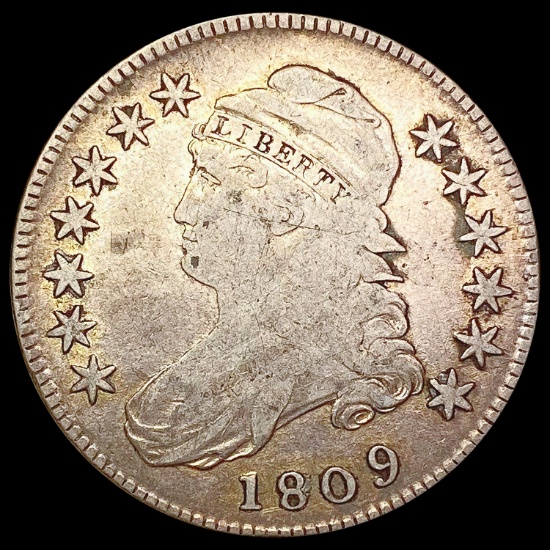 1809 Capped Bust Half Dollar LIGHTLY CIRCULATED