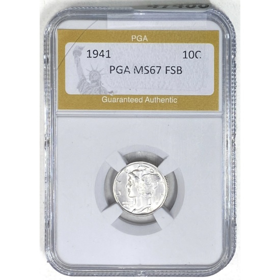 1941 Mercury Dime PGA MS67 FSB