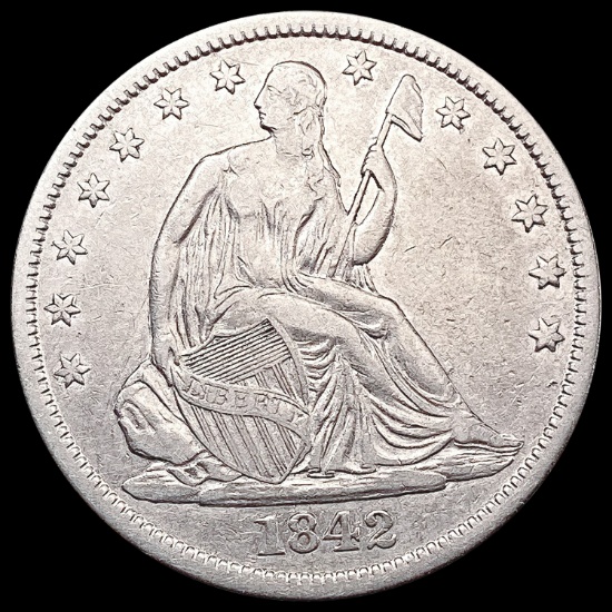 1842 Seated Liberty Half Dollar CLOSELY UNCIRCULATED