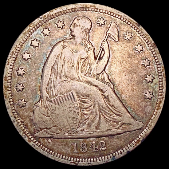 1842 Seated Liberty Dollar LIGHTLY CIRCULATED