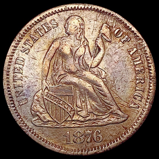 1876 Seated Liberty Dime NEARLY UNCIRCULATED