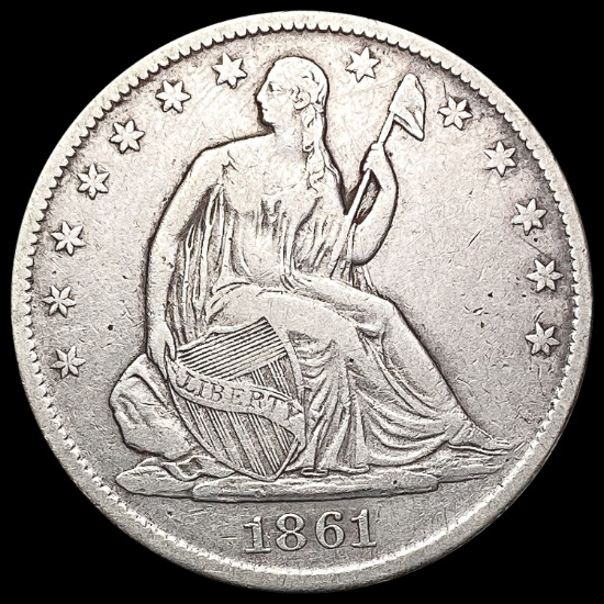 1861-O Seated Liberty Half Dollar NEARLY UNCIRCULATED