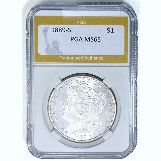 1889-S Morgan Dollar PGA MS65 SILVER