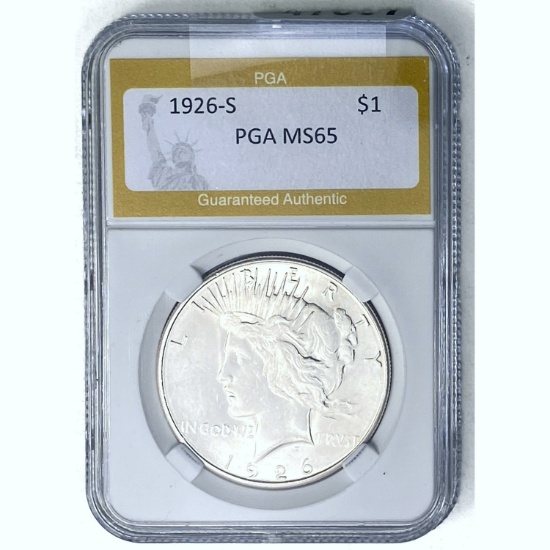 1926-S Silver Peace Dollar PGA MS65