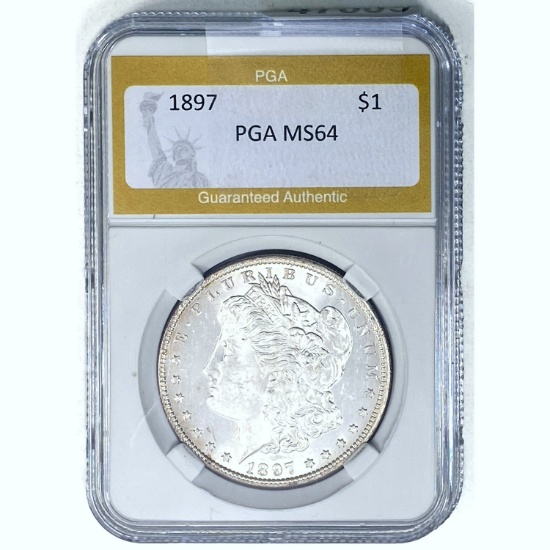 1897 Morgan Dollar PGA MS64 SILVER