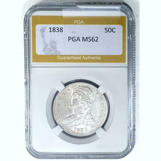 1838 Capped Bust 50C PGA MS62