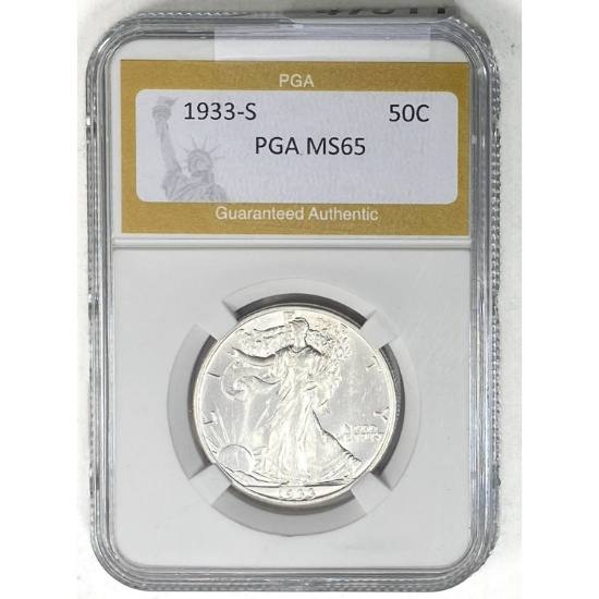 1933-S Walking Liberty Half Dollar PGA MS65